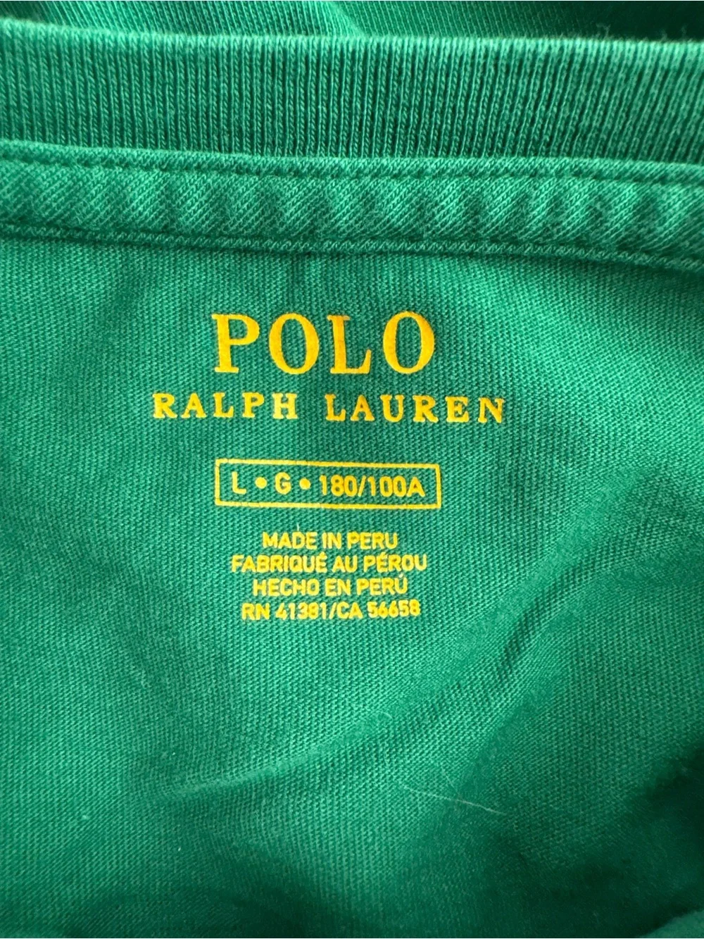 Polo by Ralph Lauren Green Tee with Large Navy Polo Player Graphic